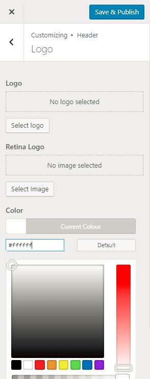 oceanwp edit site name color