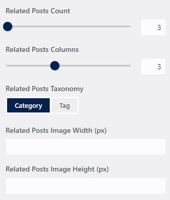 set Oceanwp related posts settings